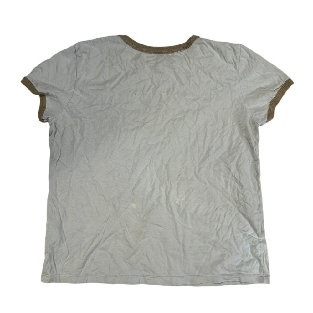 Patagonia Womens Logo Organic Cotton Ringer T-Shirt Light Green Gray Large - Picture 2 of 5